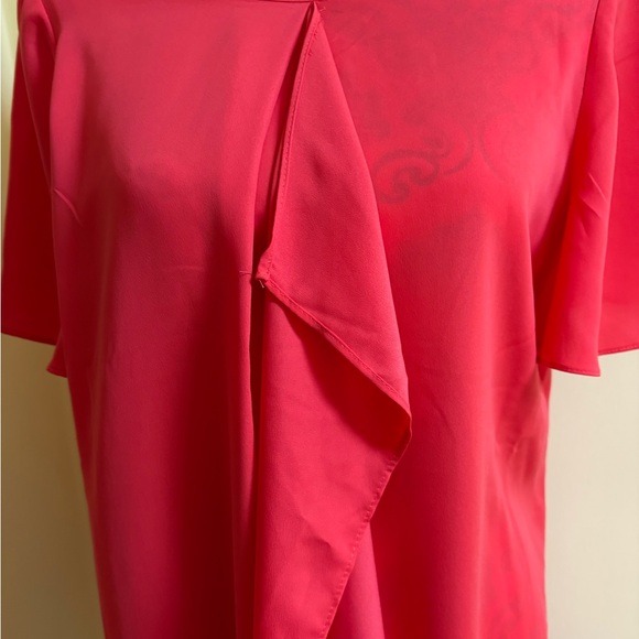 BCBGMaxAzria Vibrant “Bright Poppy” Midi Dress M NWT’s RUFFLED - Picture 6 of 16